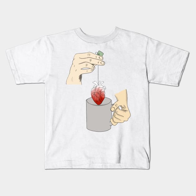 Heart Tea Kids T-Shirt by SnowJade